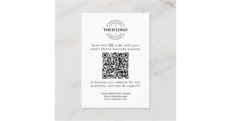 Business Website QR Code Scan Me Company Logo Business Card | Zazzle