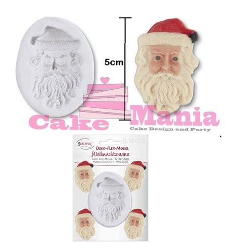 STADTER CALCO STAMPO IN SILICONE 3D FORMA DI BABBO NATALE 6 5CM SANTA