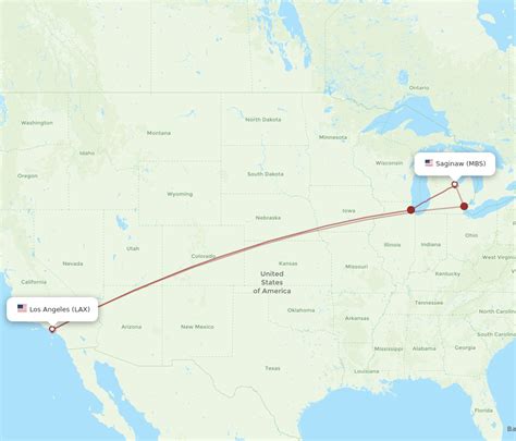 Flights from Los Angeles to Saginaw, LAX to MBS - Flight Routes