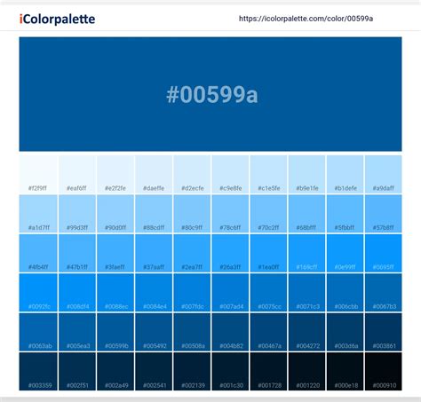 Pantone 19 4245 Tpx Imperial Blue Color Hex Color Code 00599a