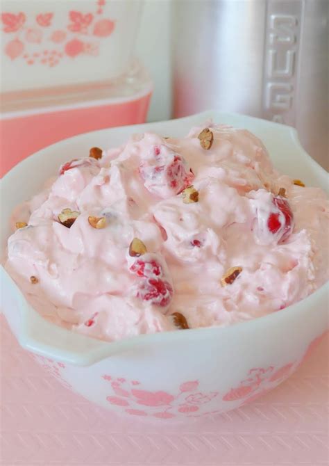 Hot Eats And Cool Reads Easy Pink Cherry Fluff Salad Recipe