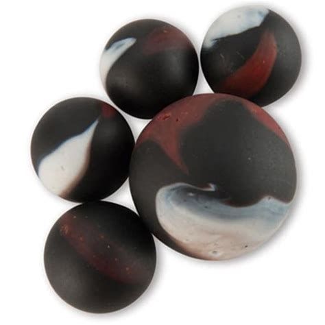 Pack Of 5 Pirate 16mm Glass Marbles Players Matte Black Etsy