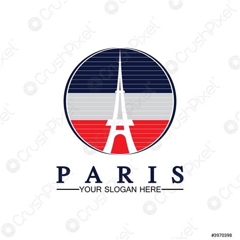 Paris And Eiffel Tower Logo Vector Icon Illustrator Design Template