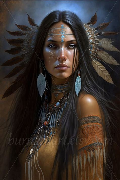 Muskogee Creek Native American Woman Digital Download AI Art Print ...