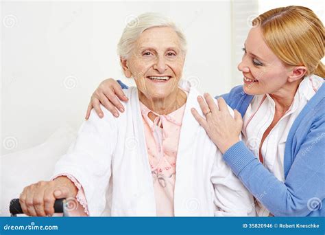 Senior Woman Getting Geriatric Care Stock Photo Image Of Extended