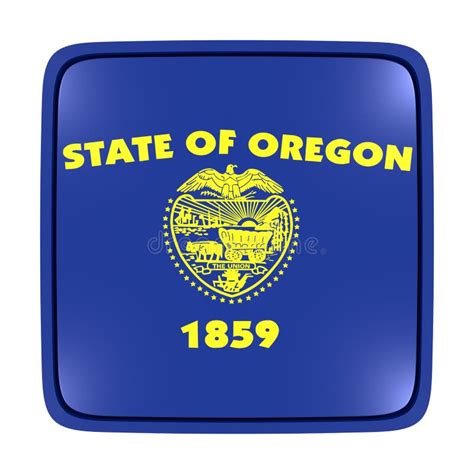 3d Rendering Of An Oregon USA State Flag Icon Stock Illustration ...