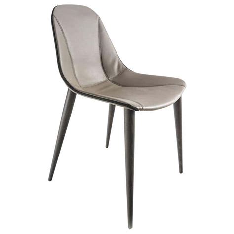 Modern Italian Dining Chair Leather And Wood Made In Italy For Sale At