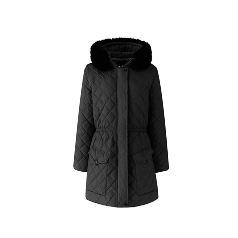 Skpabo Winter Coats For Women Long Quilted Coat Padded Jackets Faux Fur Trim Hooded Fleece Warm