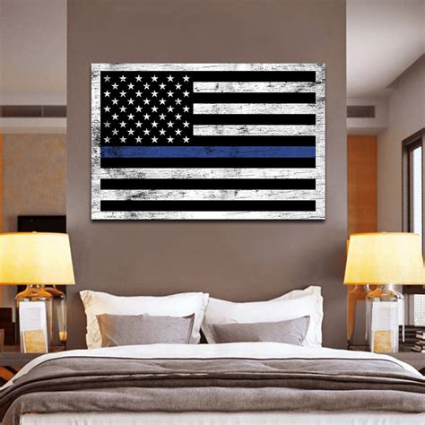 Wooden Police Flag Multi Panel Canvas Wall Art | ElephantStock