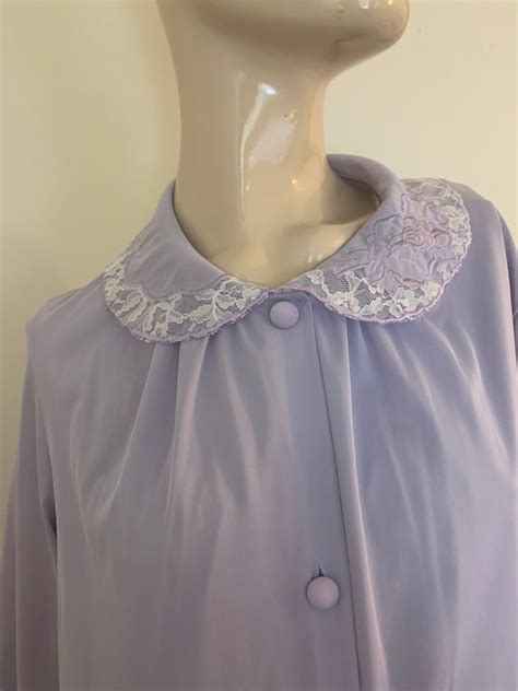 Matching Set Satin Housecoat And Nighty Vintage Laced Nightgown