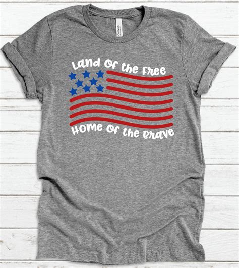 Land Of The Free Home Of The Brave T Shirt Th Of July Etsy Uk