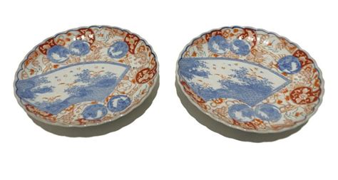 Coppia Piatti In Ceramica Cinese Cina Fine Antiquariato Su