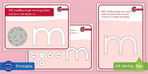 Gr R Phonics Letter M Modelling Dough Playmats Twinkl