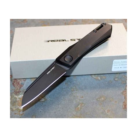 Real Steel SOLIS Titanium All Black Messer Slipjoint N690 Stahl Titan