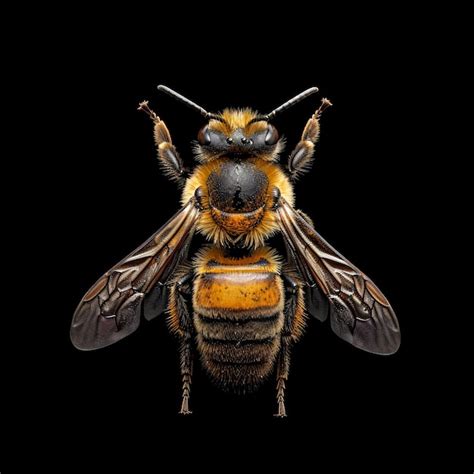 Premium Photo A Drone Bee On Black Background Top View