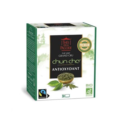 THÉS DE LA PAGODE Thé vert grand cru chun cha antioxydant bio 30