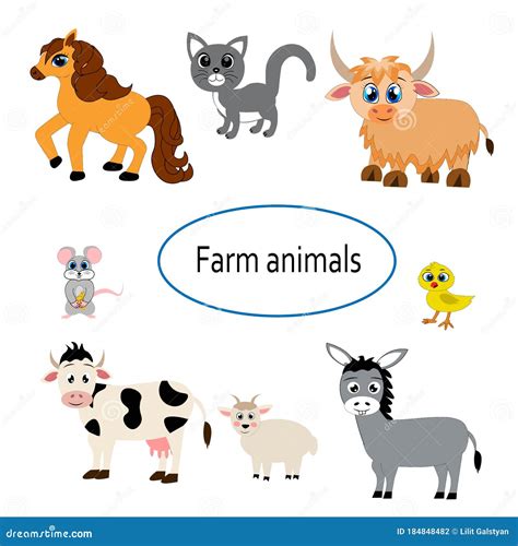 Farm Animals Set , Cartoon Vector Illustration Character Vector Stock Vector - Illustration of ...