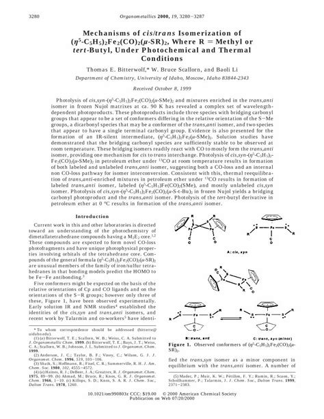 Pdf Mechanisms Of Cis Trans Isomerization Of C H Fe