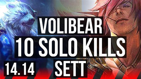 Volibear Vs Sett Top 10 Solo Kills 67 Winrate Godlike Euw