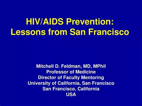 Ppt Hivaids Prevention Lessons From San Francisco Powerpoint