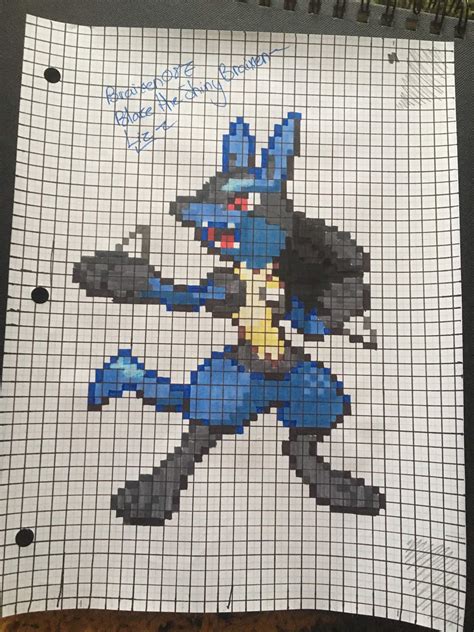 Lucario Pixel Art Grid