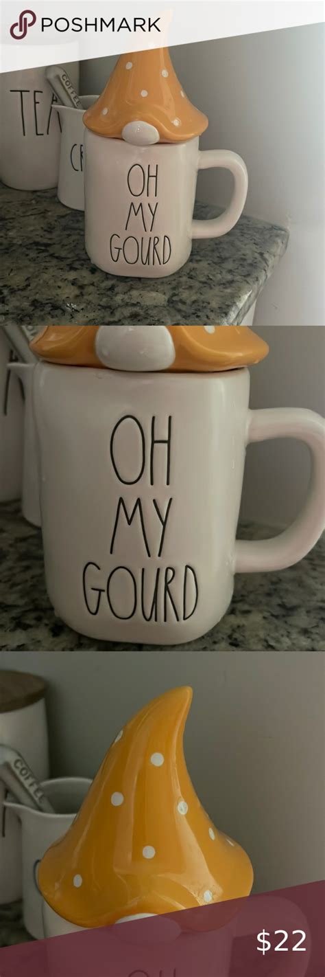 Rae Dunn Oh My Gourd Ceramic Mug W Hat Topper Fall Is Here Yaall