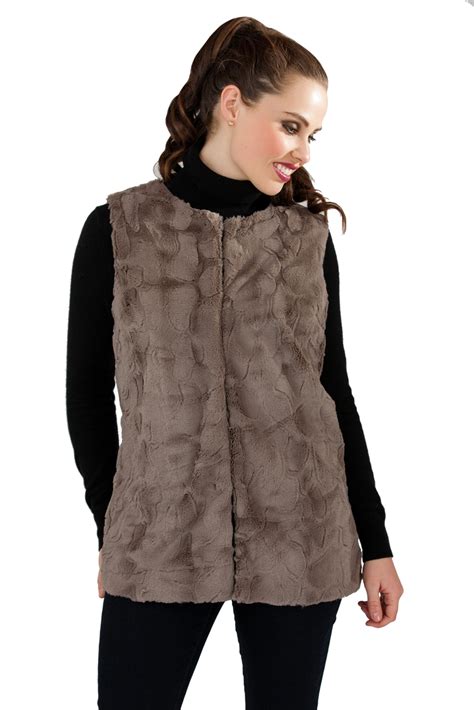 Womens Faux Fur Body Warmer Waistcoat Gilet Sleeveless Jacket Ladies Size 8 16 Ebay