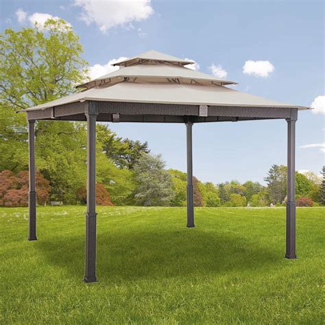 Garden Winds Replacement Canopy Top For Triple Wicker Gazebo Walmart