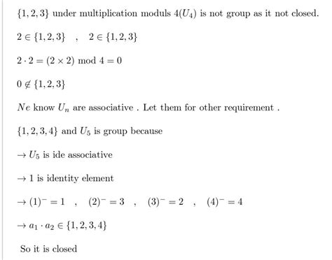 Assucalive Show That Under Multiplication Modulo S Not