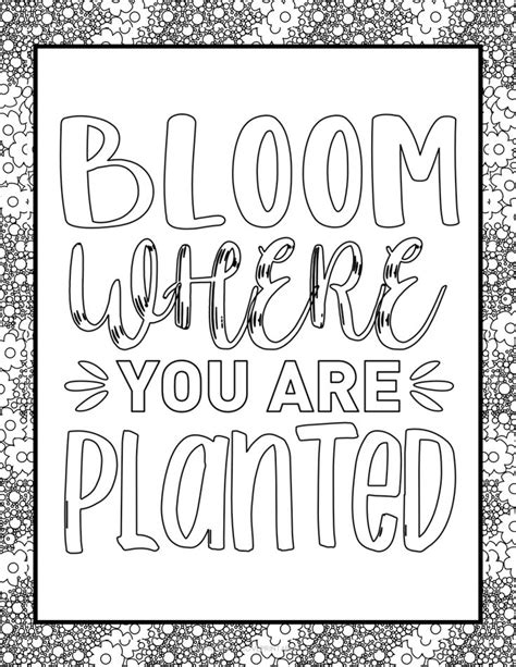 Simply Love Printables Bloom Where You Are Planted Spring Coloring Page