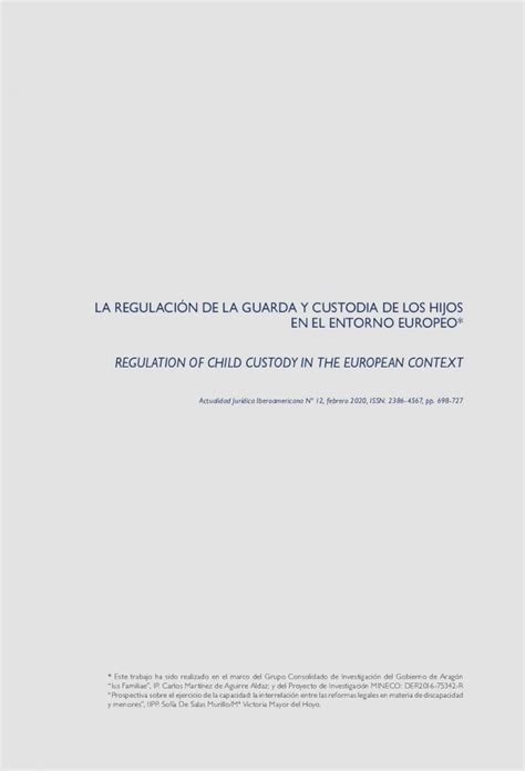 Pdf La RegulaciÓn De La Guarda Y Custodia De Los Hijos En · Como Ley Del Divorcio— Que