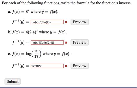 Solved For Each Of The Following Functions Write The