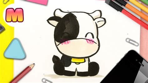 COMO DIBUJAR UNA VACA KAWAII Dibujos Kawaii Faciles Como Dibujar