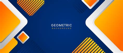 Banner Web Template Design Abstract Blue And Silver Orange Geometric