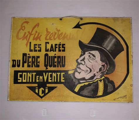 ANCIEN CARTON PUBLICITAIRE epicerie les café du pere queru vintage rare