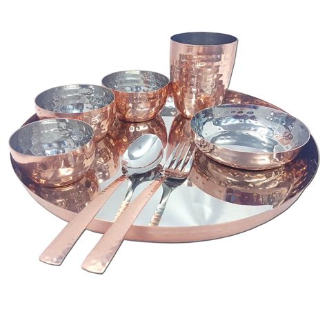 Stainless Steel Copper Plated Hammered Dinner Set Packaging Type Box