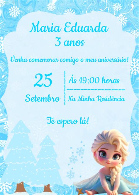 Invitaci N De Cumplea Os De Elsa Frozen Un Incre Ble Editor En L Nea