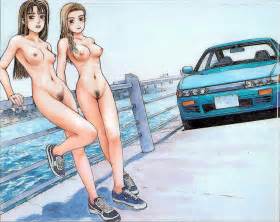 Rule 34 2girls Car Casual Casual Nudity Female Footwear Hair Human Initial D Multiple Females