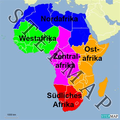 Stepmap Regionen Afrikas Landkarte F R Afrika