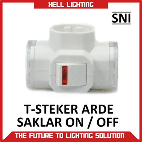 Jual STEKER T ARDE SAKLAR ON OFF 3 LUBANG MULTI TEE COLOKAN CABANG 3