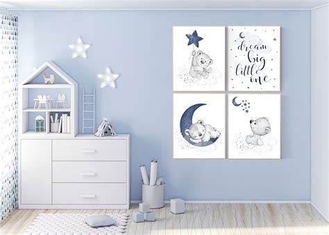 Nursery decor boy baby bear, nursery decor boy navy, nursery wall art ...