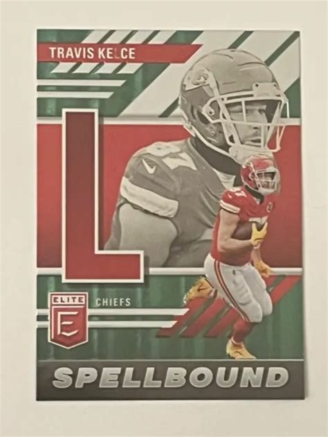 2023 PANINI DONRUSS Elite Travis Kelce vert envoûtant L Kansas