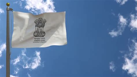 Rajasthan Flag India On Flagpole, Motion Graphics | VideoHive