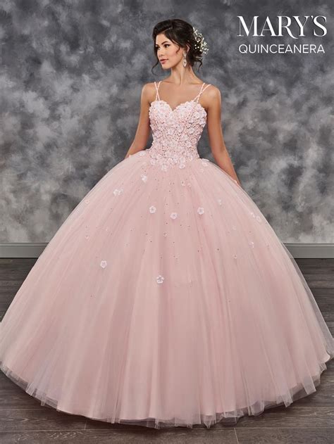 Floral Appliqu Quincea Era Dress By Mary S Bridal Mq Quinceanera