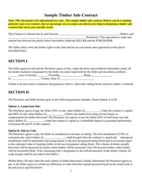 Land Sale Contract Sample PDF Template