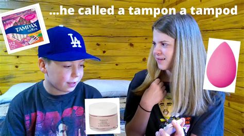 Quizzing My Brother On Girl Products Youtube