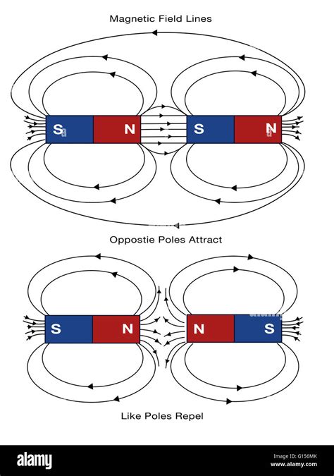 Diagram Of Magnetic Field Lines Opposite Poles Attract And Like Poles