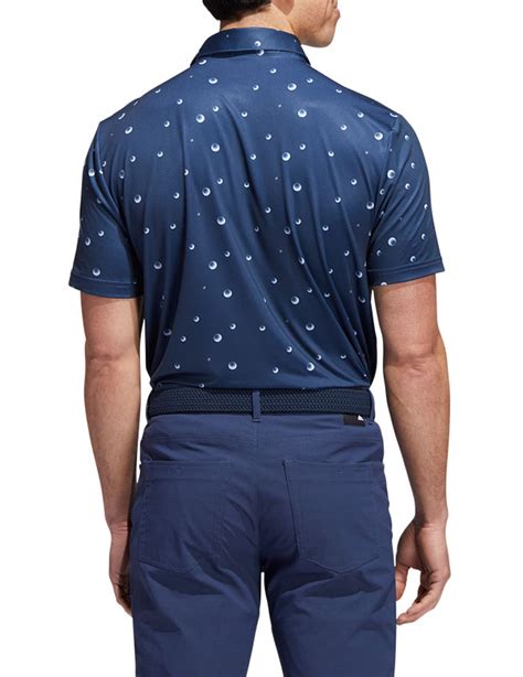 Adidas Mens Allover Print Polo Shirt Golfonline