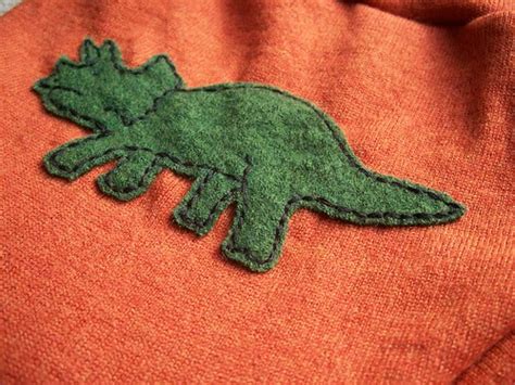 Dino Applique A Cute Little Hand Stitched Triceratops Appl Flickr