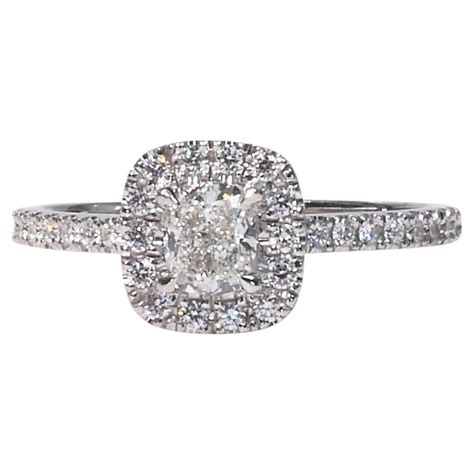 Classic K White Gold Ring With Ct Natural Diamonds Gia